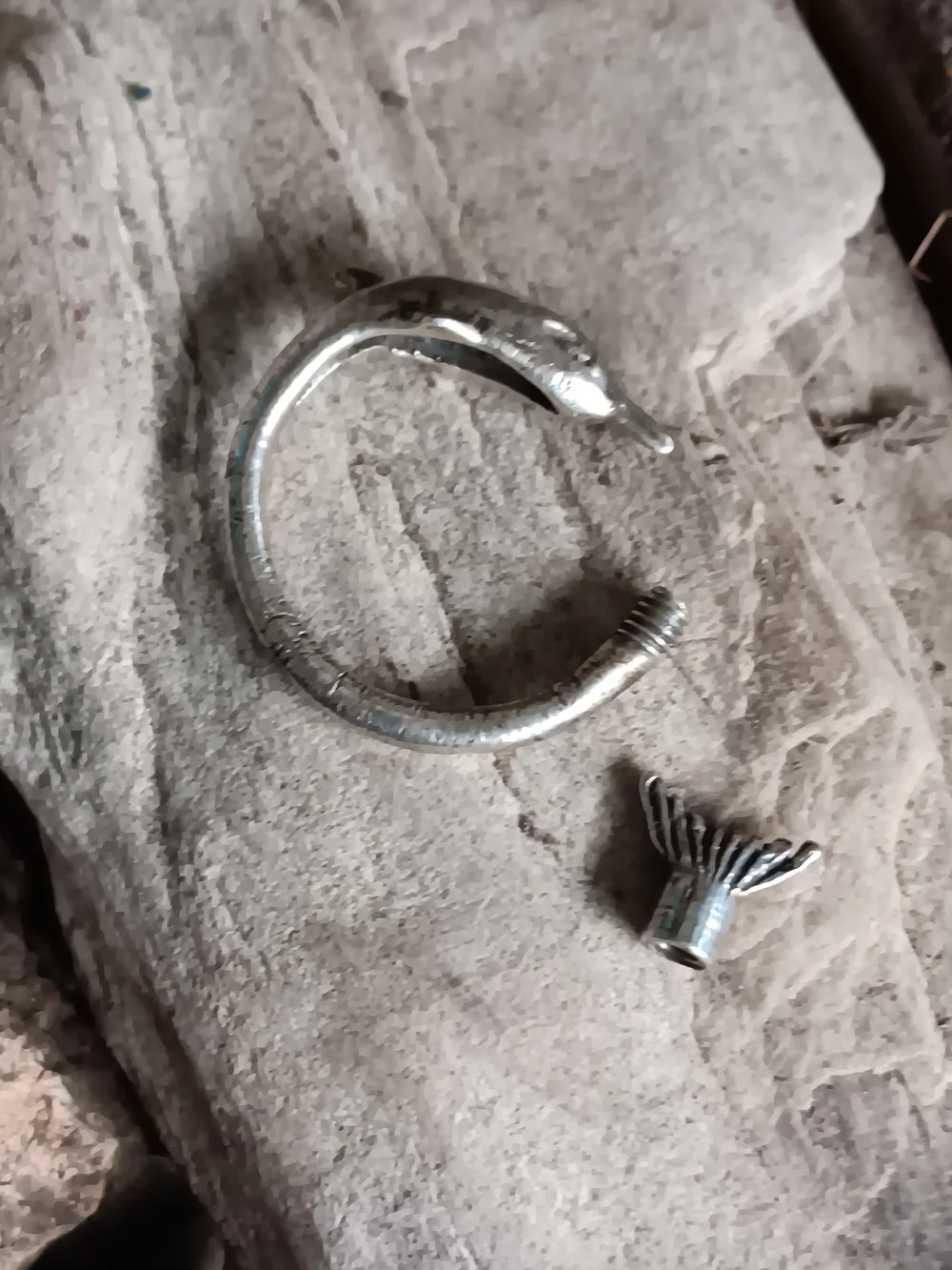 Vintage 925 Sterling Silver Dolphin Keychain Keyring